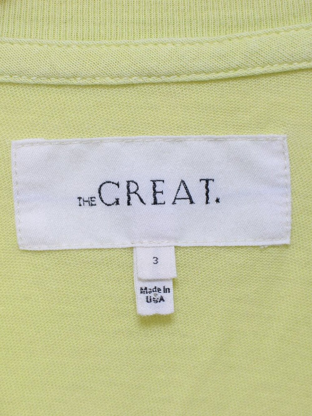 The Great Square Tee Shirt Boxy Cropped Crew Neck Lime Zest Green Yellow Size L - Picture 7 of 8